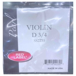 Super Sensitive Red Label Violin D String 3/4 Size