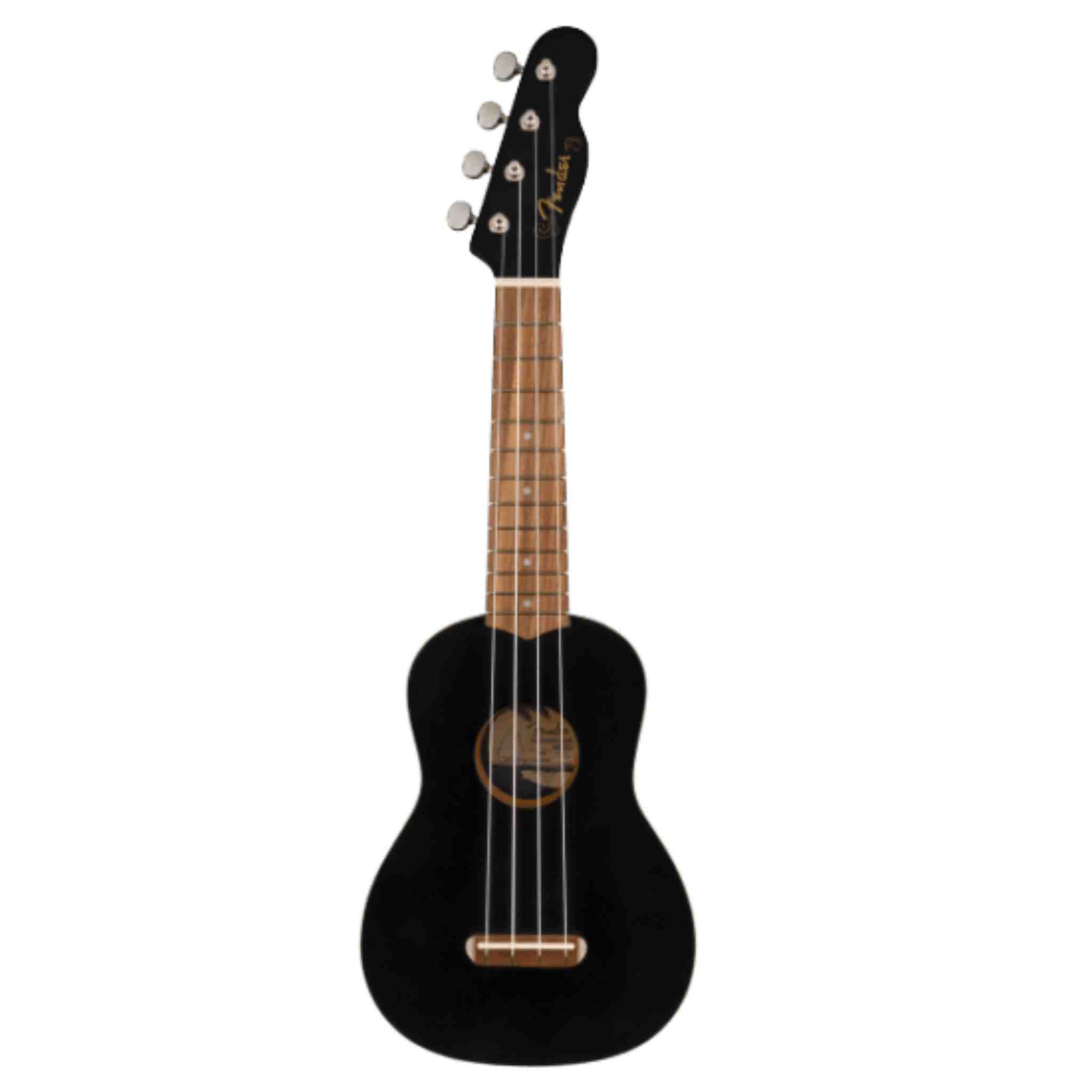 Fender Venice Soprano Ukulele-Walnut Fingerboard-Black